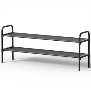 lot 20090 image: Kitsure Extra-Long Shoe Rack for Closet, Shoe Organizer for Front Door Entrance, Stackable Shoe Shelf, Detachable Closet Organizers and Storage, 39.0 Wide - 2 Tier, Black - Retail $17in