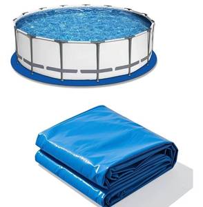 lot 20092 image: 15 FT Round Pool Liner Pad, Outdoor Pool Liner Prevents Punctures and Wear, Leak-Proof, Pool Tarp for Above Ground Swimming Pool, Outdoor Pool Mat -