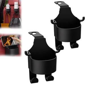 lot 20099 image: Multifunctional Hook for Car Seat Back, Back Seat Cup Holder with Hooks, Multifunction Seat Cup Holder Hook for Car (2) - Retail $9