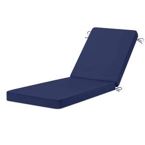 lot 4351 image: HOMELYSIAN Chaise Lounge Cushions Outdoor, 72x21inx3in Triple-Waterproof Outdoor Chair Cushion with Removable Cover, 4 Adjustable Ties Lounge Chair Cushions for Outdoor Furniture, Navy - Retail $39in