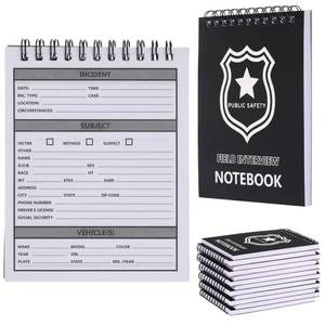 lot 4368 image: 12 Pcs Public Safety Police Field Interview Notebook Report Notepad for Law Enforcement Officer Gifts Ticket Book Notebook Cop Interview Equipment Accessories, 70 Sheets 140 Pages(4.25x5.5 Inch) - Retail $22