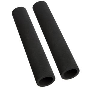lot 4385 image: 2 Pack Foam Tubing for Handle Grip Support, Black Pipe Insulation Support 0.66inch (17mm) ID 26mm OD, 195mm Length Lightweight Soft Rubber Foam Pad Grip for DIY Project Metal Tools Rebar Stakes  - Retail $6