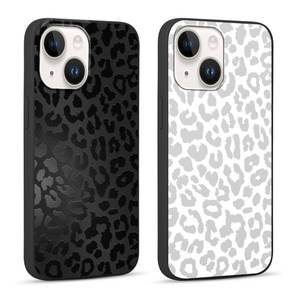 lot 4388 image: RUMDEY 2 Pack Cool Cheetah Print for iPhone 15 6.1 Phone Case,Luxury Leopard Cute Pattern Design Cases Soft Silicone TPU Shockproof Protective Cover for Women Girls-Black and White - Retail $10