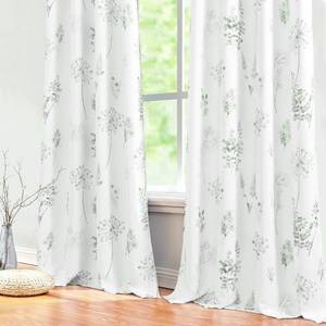 lot 4403 image: XTMYI Sage Green Curtains 90 Inches Long for Living Room,80percent Blackout Room Darkening Boho Cottagecore Decor Botanical Curtains Drapes for Bedroom 2 Panels Set,Light Green and Grey - Retail $47