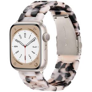 lot 4409 image: V-MORO Resin Bands Compatible with Apple Watch Series 1110 Band 4041mm Lightweight Fashion Strap Bracelet with Starlight Buckle for iwatch Series SE987654321(Tortoise Stone,38404142mm) - Retail $20