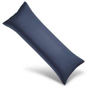 lot 4427 image: WishSmile Body Cooling Pillowcase Long Pillow Case Breathable Cool Silky Soft Rayon Derived from Bamboo Fabric,Hair and Skin Friendly,Navy Blue,1 Pack,20x54IN - Retail $14