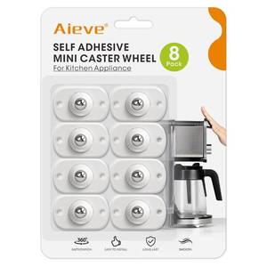 lot 4431 image: Aieve Appliance Rollers, 8 Pack Small Appliance Slider, Self Adhesive Caster Wheels, Mini Swivel Wheels for Kitchen Countertop Easy Moving - Retail $8
