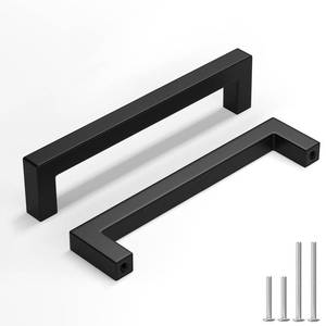 lot 5803 image: homdiy 30 Pack Black Cabinet Pulls 5-116 Inch Matte Black Cabinet Pulls Stainless Steel Drawer Dresser Handles, Center to Center 128mm Drawer Handles Stainless Steel Dresser Hardware Square Hardware - Retail $47