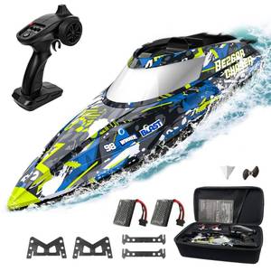 lot 5821 image: BEZGAR TX123 Remote Control Boats - Fast Speed RC Boat 32 KPH with A Portable Suitcase for Lakes and Pools and Salt Water, Summer Toys for Adults and Ideal Gifts for Kids Boys Age 6 7 8-12 Years Old - Retail $90