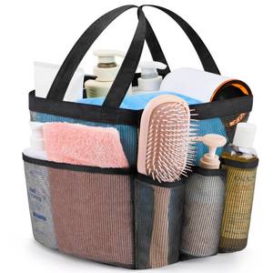 lot 6176 image: Attmu Mesh Shower Caddy Portable for College Dorm Room Essentials with 8 Pockets, Hanging Shower Caddy Dorm Basket, Quick Dry Shower Bag for Bathroom - Retail $8