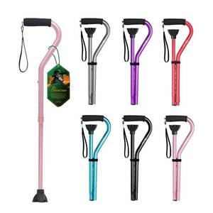 lot 6190 image: BeneCane Walking Cane for Men and Women Adjustable Cane with Offset Soft Cushioned Handle -Portable Lightweight Sturdy Mobility Walker Aid for Elderly, Seniors Collapsible Cane Pink - Retail $20