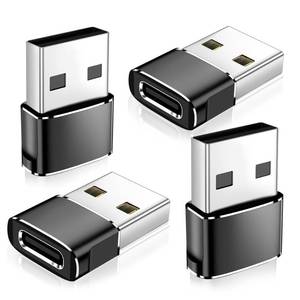 lot 6193 image: 4 Pack Upgraded USB to USB C Adapter,Type-C Female to A Male Charger Converter for iPhone 17 Charger,iWatch Ultra SE 9 10,iPhone 17 Pro Max 16 15 12,Samsung S25,AirPods,iPad,Car,PS4 - Retail $5