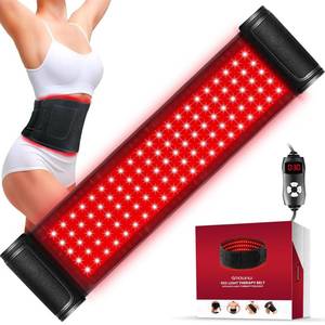 lot 6195 image: Red Light Therapy for Body, Infrared Light Therapy for Shoulder Waist Muscle Pain Relief, Upgraded 3 in 1 Led Beads, 660nm Red Light and850nm Near Infrared Light Therapy Belt Wrap Timer Remote Control - Retail $35