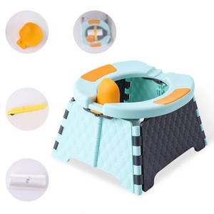 lot 1178 image: Portable Potty for Toddler Travel, Kids Travel Potty Training Chair with Travel Bag, Baby Potty Training Toilet for Outdoor and Indoor Easy to Clean (Blue) by Yszawmx, Includes 30 Replacement Bags - Retail $21