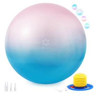 lot 1199 image: Sportneer Extra Thick Exercise Ball - 25.6ftftYoga Ball with Quick Pump - Anti-Burst and Slip Resistant Fitness Ball Chair for Pregnancy and Physical Therapy (Pink Blue) - Retail $22