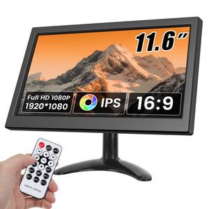 lot 1208 image: Hikity 11.6 Inch Small HDMI Monitor 1920x1080P Portable CCTV Monitors with BNC, AVI, VGA, HDMI Input Cable, Remote Control, Built-in Speakers, for PC, CCTV, Security Camera, Raspberry Pi, X-Box - Retail $83
