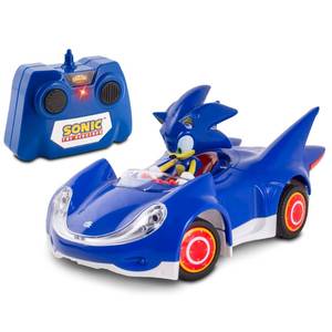 lot 1218 image: Sonic and Sega All-Stars Racing RC Sonic - NKOK (681), 128 Scale 2.4GHz Remote Controlled Car, 6.5 Compact Design, Officially Licensed Sega Sonic The Hedgehog, Battery Powered, Ages 6 - Retail $30in