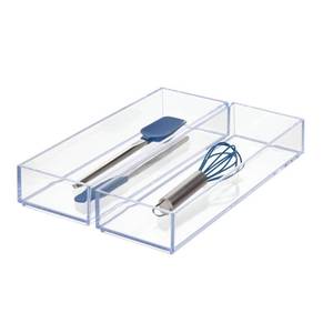 lot 2114 image: iDesign Clarity Drawer, Kitchen and Bathroom Organization Silverware, Spatulas, Gadgets, Large-Set of 2 - Retail $18