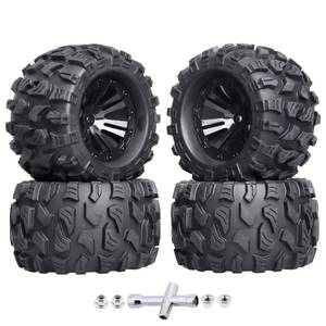 lot 2135 image: HobbyPark Pre-Glued 2.8 12mm Hex 110 Scale RC Truck Tires and Wheels for Brushless Traxxas Rustler 4x4 VXL Stampede 4x4 2WD Redcat Volcano EPX Pro S30 Blackout XTE Pro(4-Pack) - Retail $38