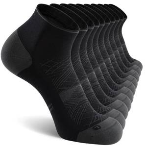 lot 2137 image: CS CELERSPORT 5 Pairs Compression Socks for Men and Women Running Athletic Ankle Socks, Black (5 Pairs), LargeX-Large - Retail $15