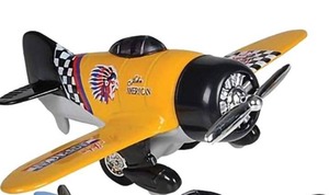 lot 2138 image: ArtCreativity Diecast Classic Wing Yellow Airplane Toy with Pullback Mechanism, Pack of 1, Diecast Metal Jet Plane Toys for Boys, Aviation Party Favors, Goodie Bag Fillers for Kids - Retail $32