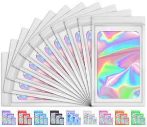 lot 2156 image: TIFICAL  Holographic Bags for Lashes, Press On Nails, Candy, Small Baggies Sample Bag Smell Proof Packaging Bag for Jewelry, Resealable Bags for Small Business, Food Storage Bags - Retail $10
