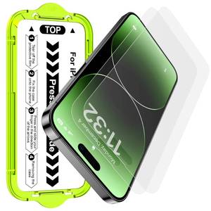 lot 2157 image: Esanik for iPhone 14 Pro Max Matte Glass Screen Protector Auto-alignment Anti-Glare and Anti-Fingerprint,Anti-Reflection,Bubble Free, Smooth as Silk, 2 Pack 9H Glass Screen Cover - Retail $15