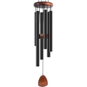 lot 2183 image: Bursvik Large Aluminium Wind Chimes 37 Inches to Create a Zen Atmosphere Suitable for Outdoor, Garden, Patio Decoration. Classic Black Wind Chimes with Wind Catcher Suitable as A Gift for Unisex - Retail $21