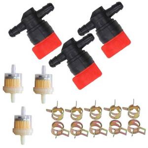 lot 2188 image: Jecoupoon (2 Pack) 14 in Line Fuel Shut Cut Off Valves Clamps Compatible with BS 494768 697947 698183 5056 5056D 5056K 691035 Motorcycle Lawn Mower Tractor AM36141 AM107340 Engine 07-107 - Retail $8