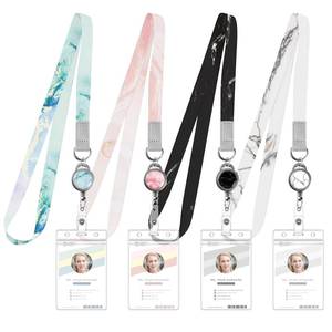 lot 2197 image: 4 Pack Lanyards for Id Badges Retractable Badges Reels Marble Lanyard Teacher Lanyards with Waterproof Id Badge Holder for Cruise Ship Cards - Retail $7