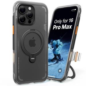 lot 2235 image: TORRAS Ostand Q3 Air for iPhone 16 Pro Max Case with 360 Magnetic Stand, Fit for MagSafe, Military Grade Drop Tested, Camera Control Button, Shockproof Phone Case for iPhone 16 Pro Max 6.9, Black - Retail $66