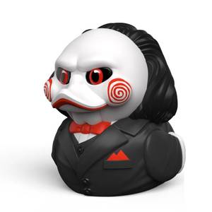 lot 2241 image: TUBBZ First Edition Horror - Billy The Puppet Cosplaying Rubber Duck Vinyl Figure - Retail $23