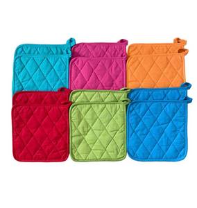 lot 2242 image: Classic Home 12 Pack (Dozen) Pot Holders, Cotton, Heat Resistant, Kitchen Essential, Potholder Set, Trivet for Cooking and Baking with Hanging Loops - Retail $20