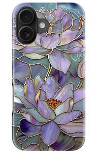 lot 2254 image: DorisMax for iPhone 16 Plus Case - Wireless Charging Compatible - Dual-Layer Hard Shell  Silicone Cover - Shockproof Protective Phone Case with Stylish Designs for Women - Abstract Lotus - Retail $18