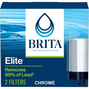 lot 2257 image: Brita Faucet Water Filter for Sink Water Filtration System, BPA-Free, Reduces 99percent of Lead, Replaces 750 Plastic Water Bottles, Lasts Four Months or 100 Gallons, Includes 2 Filters, Chrome - Retail $37