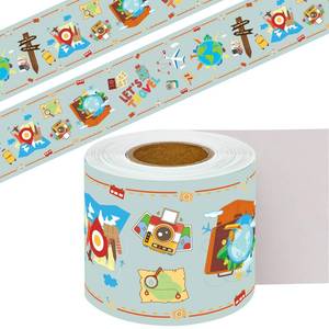 lot 2260 image: Fancy Land Travel Bulletin Board Border Map Borders for Bulletin Board World Map Trim Border for Back to School Classroom Decor Supplies 52Ft - Retail $5