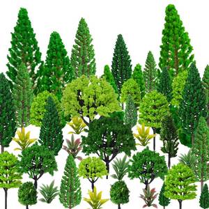 lot 2263 image: MOMOONNON Model Trees 1.1-5.1inch Mixed Diorama Green Model Trees Colorful Grass Architecture Mini Trees for Crafts Building Model Railway Scenery Landscape Supplies (Style 01) - Retail $12