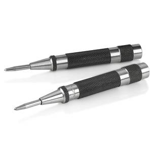 lot 2264 image: Heavy Duty Automatic Center Punch with Hardened Steel - Pack of 2 Premium Universal Metal Hand Tool for Machinists and Carpenters Spring Loaded with Adjustable Knurled Cap and Hard-Shell Carry Case - Retail $40