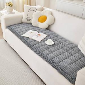 lot 3887 image: Awjcsv Couch Cover for Dogs Washable, Fuzzy Pet Couch Covers for 3 Cushion Sofa Pet Friendly, Non Slip Sofa Cover (Blue-Grey, 27.6 x 59in70 x 150cm) - Retail $40