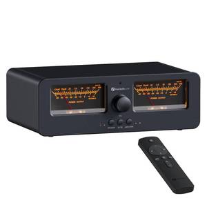 lot 3888 image: Fosi Audio LC30 VU Meter Amplifier Speaker Selector Switch Box Audio Visualizer 2 In 2 Out Vintage Switcher for High Power Stereo Class A, B, AB, D, Tube Amps Home Audio Component Remote Control-Black - Retail $160