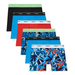 lot 4288 image: Hanes Boysft Originals Boxer Briefs, Stretch Cotton Underwear, Assorted, 6-Pack - Retail $19