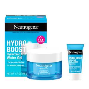 lot 4294 image: Neutrogena Hydro Boost Water Gel, Hyaluronic Acid Facial Moisturizer for Normal to Oily Skin, Hydrating Face Moisturizer, 1.7 fl. oz  Trial Size Hydro Boost Facial Cleanser, 0.5 fl. oz - Retail $20