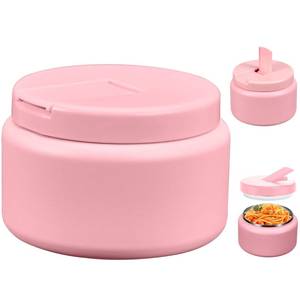 lot 4304 image: Reeple 13.5oz Kids Jar for Hot Food, Insulated Vacuum Food Jar with Buckle Lid, Stainless Steel Wide Mouth Leak Proof Insulated Lunch Container for School Picnic Travel,Pink - Retail $14