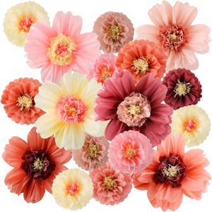 lot 4306 image: Crowye 12 Pcs Large Colorful Tissue Paper Flowers Decorations 20 Giant Fiesta Crepe Paper Flowers for Wall Decor Backdrop Mexican Wedding Birthday Baby Shower Carnival Party Craft (Vintage Color) - Retail $17in