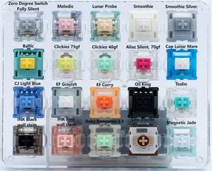 lot 4316 image: GATERON Keyboard Switches Tester, Magnetic Jade Baby Kangaroo 2.0 Smoothie Melodic Ink Wall Stem Box Black Pink Key Switches for MX Mechanical Keyboard (20pcs) - Retail $19
