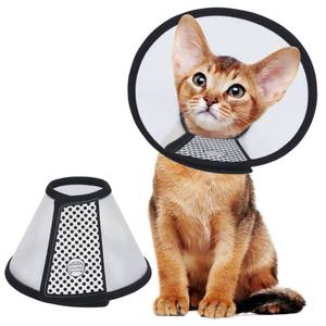 lot 4326 image: Vivifying Cat Cone Collar� 3 Sizes Lightweight Soft Edge Recovery Cone for Cats, Adjustable Plastic Elizabethan Anti-Lick E-Collar for Post-Surgery Protection (Small) - Retail $6