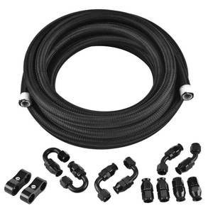 lot 4342 image: EVIL ENERGY 8AN PTFE Fuel Line Kit,AN8 E85 Nylon Braided Fuel Hose 16FT(0.394Inch ID) - Retail $92