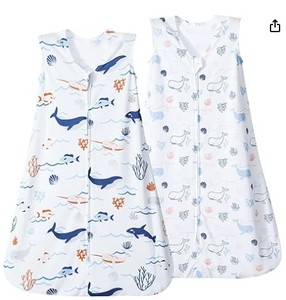 lot 10003 image: 2pk Sea Life Baby Sleep Sack- Retail$22