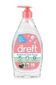 lot 4386 image: Dreft Plant-Based Liquid Dish Soap and Dishwashing Detergent for Baby Bottle, Fragrance Free Baby Essentials, 18 fl oz - Retail $8