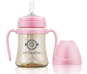 lot 2201 image: GROSMIMI Spill Proof no Spill Magic Sippy Cup with Straw with Handle for Baby and Toddlers, Customizable, PPSU, BPA Free 6 oz (Pink) - Retail $22